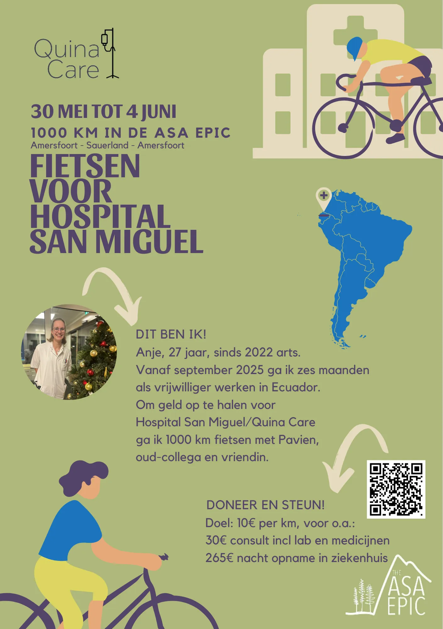 Flyer for the cycling fundraiser for Hospital San Miguel