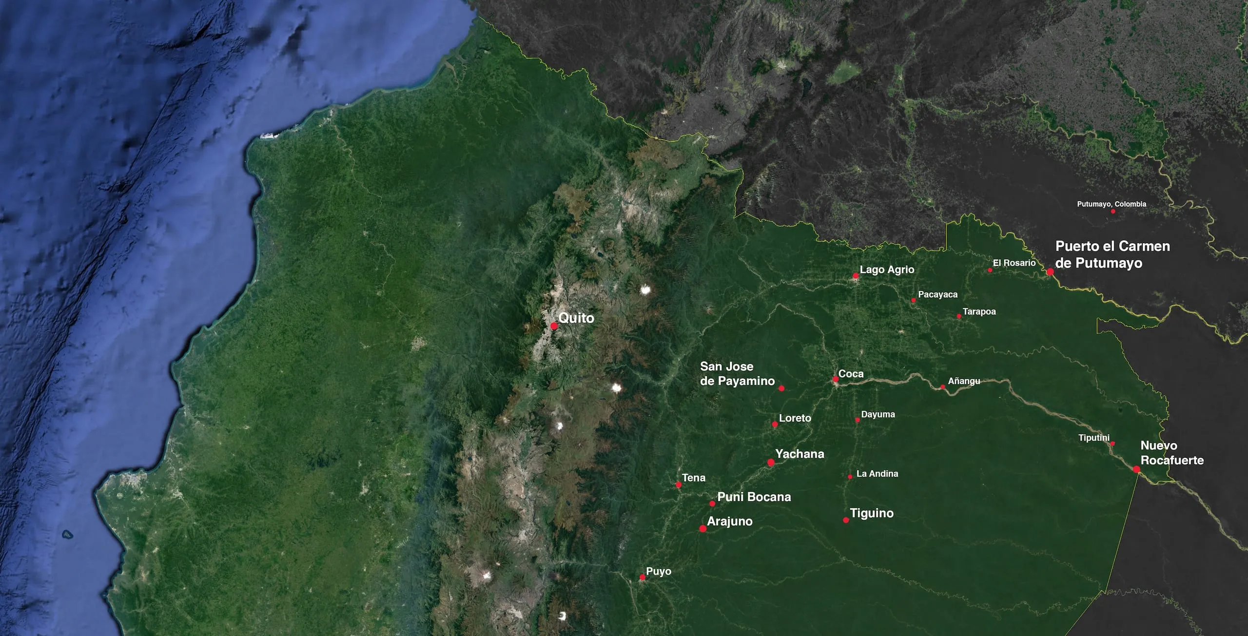 Overview of the locations visited.