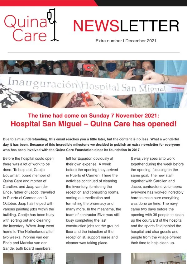 Newsletter Opening Hospital San Miguel