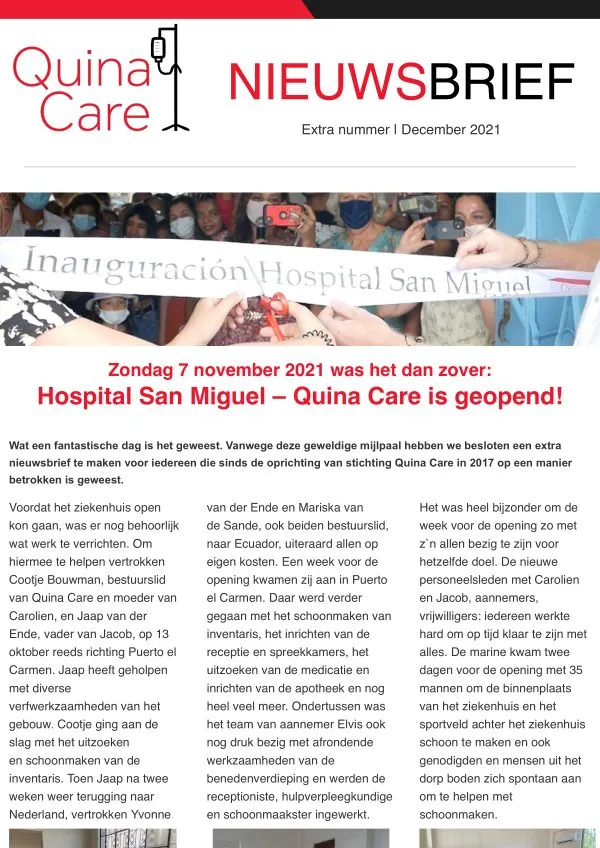 Nieuwsbrief Opening Hospital San Miguel